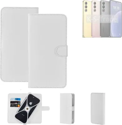 Produktbild von K-S-Trade Handy Hülle Schutz Hülle kompatibel mit Meizu 20 Cover Case Bookstyle Bumper weiß 1x