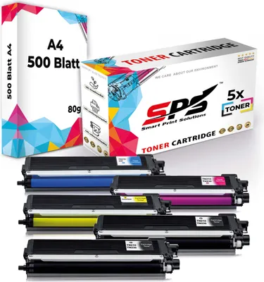 Produktbild von 5x Toner TN-230BK TN-230C TN-230Y TN-230M kompatibel für Brother MFC-9120CN + DIN A4 Druckerpapier 500 Blatt