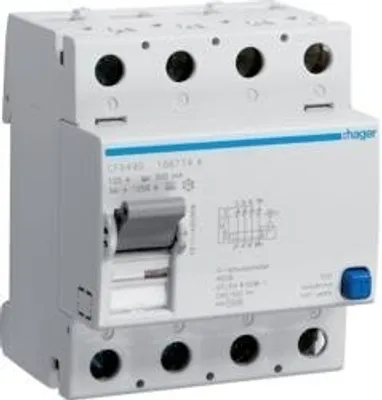 Immagine prodotto di Interruttore differenziale 4P 40A/30mA Tipo A Hager CDA440J
