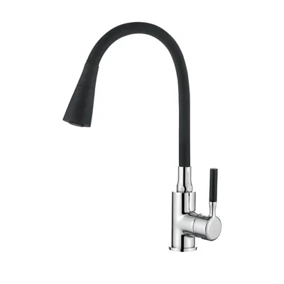Produktbild von Design Pogo Spültischbatterie Mit Schwenkbarem 2-Funktionsauslauf, Farbe Schwarz/Chrom