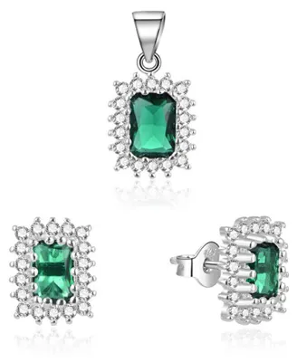 Produktbild von Elegant jewelry set with zircons TAGSET198 (pendant, earrings)