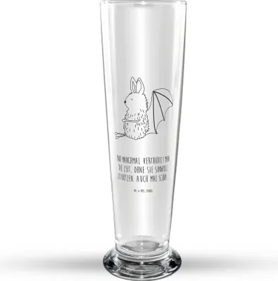 Produktbild von Mr. & Mrs. Panda Bierglas Fledermaus Sitzen - Transparent - Geschenk, Glasbierglas, Glasbecher, Entspannen, Lustige Sprüche, Fledermäuse, Bier Glas, Trinkglas, Bierbecher