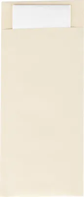 Produktbild von Papierbestecktaschen in Creme mit Tissue-Serviette in Weiß, 20 cm x 8,5 cm - 500 Stück