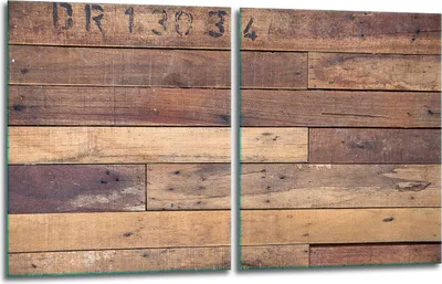 Produktbild von Herdabdeckplatten 2x40x52 Glaskeramikfeld 2-Teilig Glas Spritzschutz Holz
