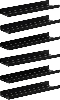 Produktbild von EUGAD Wandregal 6er Set, Hängeregal aus Metall, 40 x 4 x 9,5 cm, schwarz