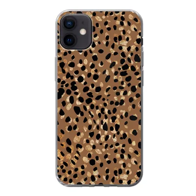 Produktbild von MuchoWow® Handyhülle Schutzhülle Hülle für iPhone 12 mini Tiermuster - Luxus - Gold - Braun Silikon Softcase Handy Hülle - Bild