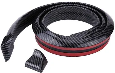 Image de Spoilier de coffre de 1,5 m - Fibre de carbone/Caoutchouc - Aileron arrière - Universel - Aile/Lèvre - Avec accessoires
