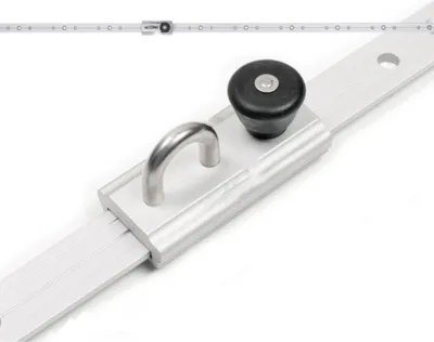 Produktbild von Gleitschiene, 1 m, silber Aluminium, mit höhenverstellbare Öse
