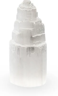 Productafbeelding van Seleniet Kristal - Decoratie Steen - Meditatie & Ontspanning - Natuurlijke Energie - 10cm Hoog - Wit