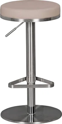 Produktbild von FineBuy Barhocker Edelstahl Taupe höhenverstellbare Sitzhöhe 57 82 cm Barstuhl Modern 360° Drehbar Tresenhocker mit Standfuß Bistrohocker Hoch