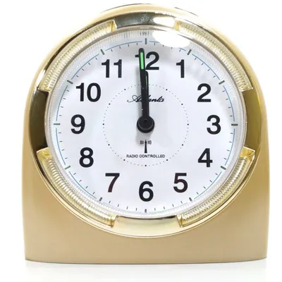 Produktbild von Atlanta 1404/9 Wecker Funk Funkwecker analog golden mit Licht Snooze
