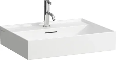 Zdjęcie produktu dla LAUFEN Kartell umywalka nablatowa 1 otwór na baterię, z przelewem, polerowany spód, 600x460mm, H8163330001041