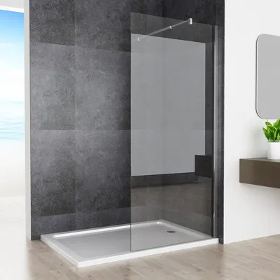 Produktbild von Duschabtrennung walk in Dusche Duschwand Seitenwand Dusche 10mm klares Glas Duschtrennwand 80x200cm CB