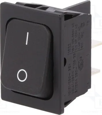 Obrázek produktu pro 1x Spínač: 2-pólový, IP40, černý, typ OFF-ON, sériová značka Wippsc, 20A/250VAC. Chybí