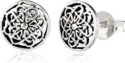 Produktbild von Paar Ohrstecker klein Blume Des Lebens 925 Silber Keltische Knoten Ohrringe 3040