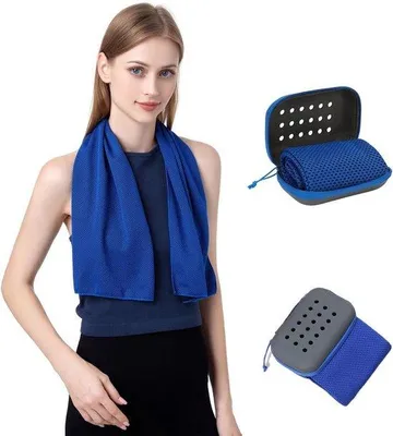 Productafbeelding van Famanu microvezel handdoek - snel drogend, super absorberend, ideaal voor sport en reizen (blauw)