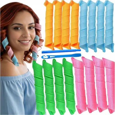 Produktbild von Haarlockenwälzer Für Locken – Magic-Spiralen, 18 Stück + 2 Stäbchen