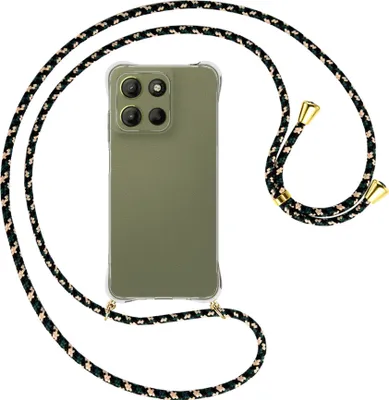 Produktbild von Handykette Backcover-Schutzhülle mit Band (Metall goldfarben) für Motorola Moto G15 - camouflage