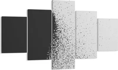 Produktbild von Bild auf Leinwand - Leinwandbild - 5 Teile - Abstraktion Schwarzweiß Geometrie - 125x70cm - Wand Bild - Wanddeko - Wandbilder - Leinwanddruck - Bilder - Wanddekoration - Leinwand bilder EA125x70-4922