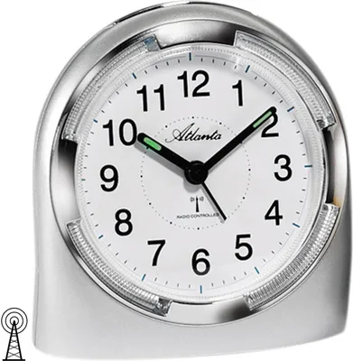 Produktbild von Atlanta 1404/19 Wecker Funk Funkwecker analog silbern mit Licht Snooze