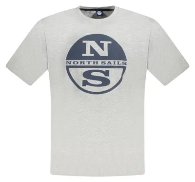 Produktbild von Graues Herren Kurzarm T-Shirt mit Rundhals und Logo-Druck