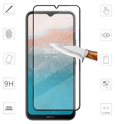 Produktbild von Für Nokia C21 Plus 2x 3D Display Full LCD H9 Hart Glas Folie Panzer Seiten Neu
