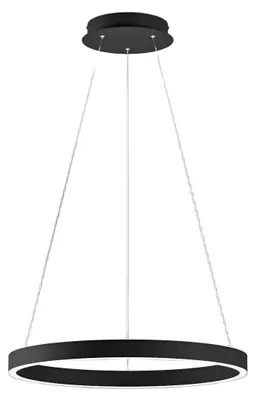 Imagen del producto de Criseide S/P: Lámpara colgante negra – LED integrada de 60 W, 3100 lúmenes, 3000 K, regulable, doble emisión de luz, aluminio y silicona – Gealuce