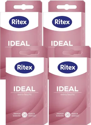 Immagine prodotto di 80 preservativi Ritex Ideal, extra lubrificati, taglia standard
