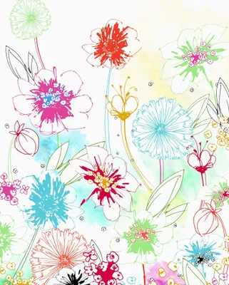 Produktbild von Komar Fototapete Blumenmuster Multicolor - 611628 - 200 x 250 cm