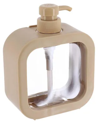 Produktbild von TENDANCE | Seifendosierer - Seifenspender - 500 ml - Beige - Seifenbehälter - Transparent