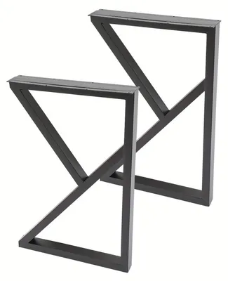 Image de Pieds de table - Pieds de meubles - Structure de pieds de table - Pieds de bureau - Pieds en métal noir - Style industriel