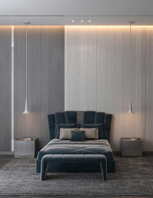Obrázek produktu pro Luxus Doppel Hotelbetten Italienische Möbel Modernes BettBlau Polster Design