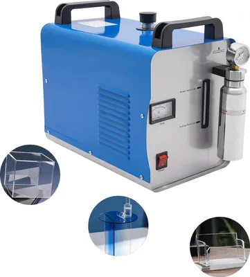 Produktbild von Acrylpoliermaschine, effizientes Flammenpolieren, kompaktes Tischdesign, Blau