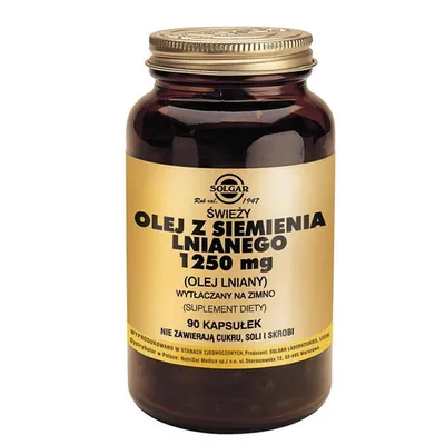 Zdjęcie produktu dla Solgar Olej z siemienia lnianego tłoczony na zimno 90 kapsułek