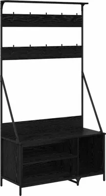 Obrázok produktu pre vidaXL Vešiak na oblečenie s policou čierny dubový vzhľad 100 x 41 x 184 cm