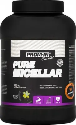 Zdjęcie produktu dla Prom-In Essential Pure Micellar 2250 g wanilia / Białka kazeinowe (overnight) / Czysta kazeina micelarna ze stopniowym uwalnianiem aminokwasów