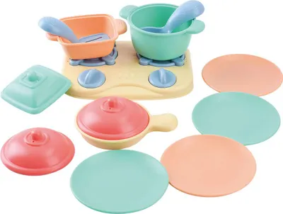 Productafbeelding van Kookplaat speelset met accessoires - 13-delig - Educatief speelgoed