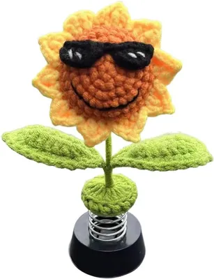 Produktbild von Gekhäkelte Sonnenblume Auto Dekoration, gelb, Baumwolle, für Auto