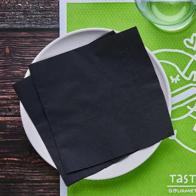 Zdjęcie produktu dla Serwetka 2-warstwowa czarna 20x20cm, 100szt
