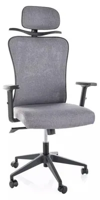 Image de Fauteuil de bureau pivotant en tissu - Gamme Q-080M - Gris