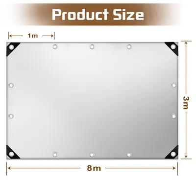 Produktbild von Abdeckplane silber, UV-stabilisiert, mit Ösen, reißfest, 3x4 m, für Garten und Camping