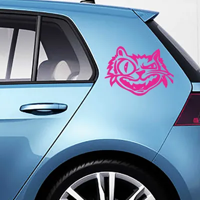 Produktbild von Aufkleber - 2 Stk. Autoaufkleber Crazy Cat, je 40cm x 29cm pink - Tuning Carystyling Heckscheibe Auto
