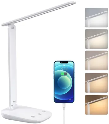 LED-Tischlampe, dimmbar, 5 Farben, USB, Touch, für Lesen & Büro