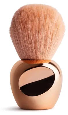 Image de Pinceau à poussière Kabos pour les ongles | Pinceau à poussière souple | Pinceau à ongles doré 8 cm