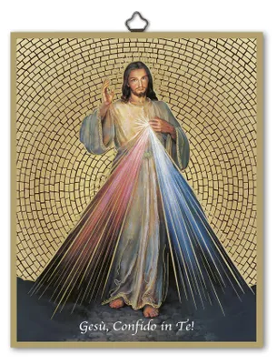 Ikone Barmherziger Jesus, Holz 8 mm, Goldfolie, 18x24 cm