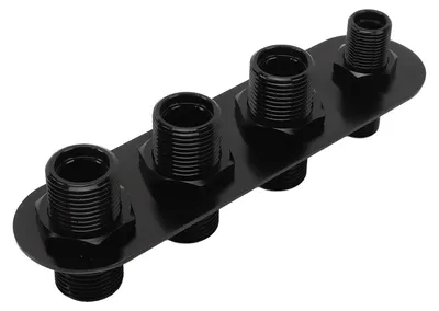 Image de Remplacement universel de cloison de climatisation en alliage d'aluminium usiné, 4 sorties, pour Hot Rod, noir