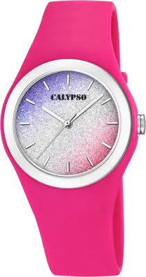 Produktbild von Calypso - Armbanduhr Quarzuhr pink - Kunststoff PolyurethanBand analog - K5754