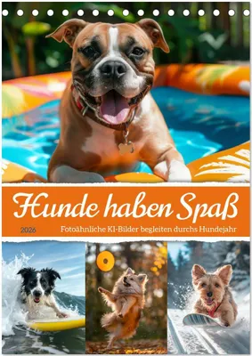 Produktbild von Hunde haben Spaß (Tischkalender 2026 DIN A5 hoch), CALVENDO Monatskalender