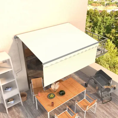 Produktbild von The Living Store Markise Automatisch Einziehbar mit Volant 3,5x2,5 m Creme