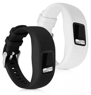 Produktbild von kwmobile Armband S kompatibel mit Garmin Vivofit 4 - 2x Fitnesstracker Sportarmband aus TPU und Silikon